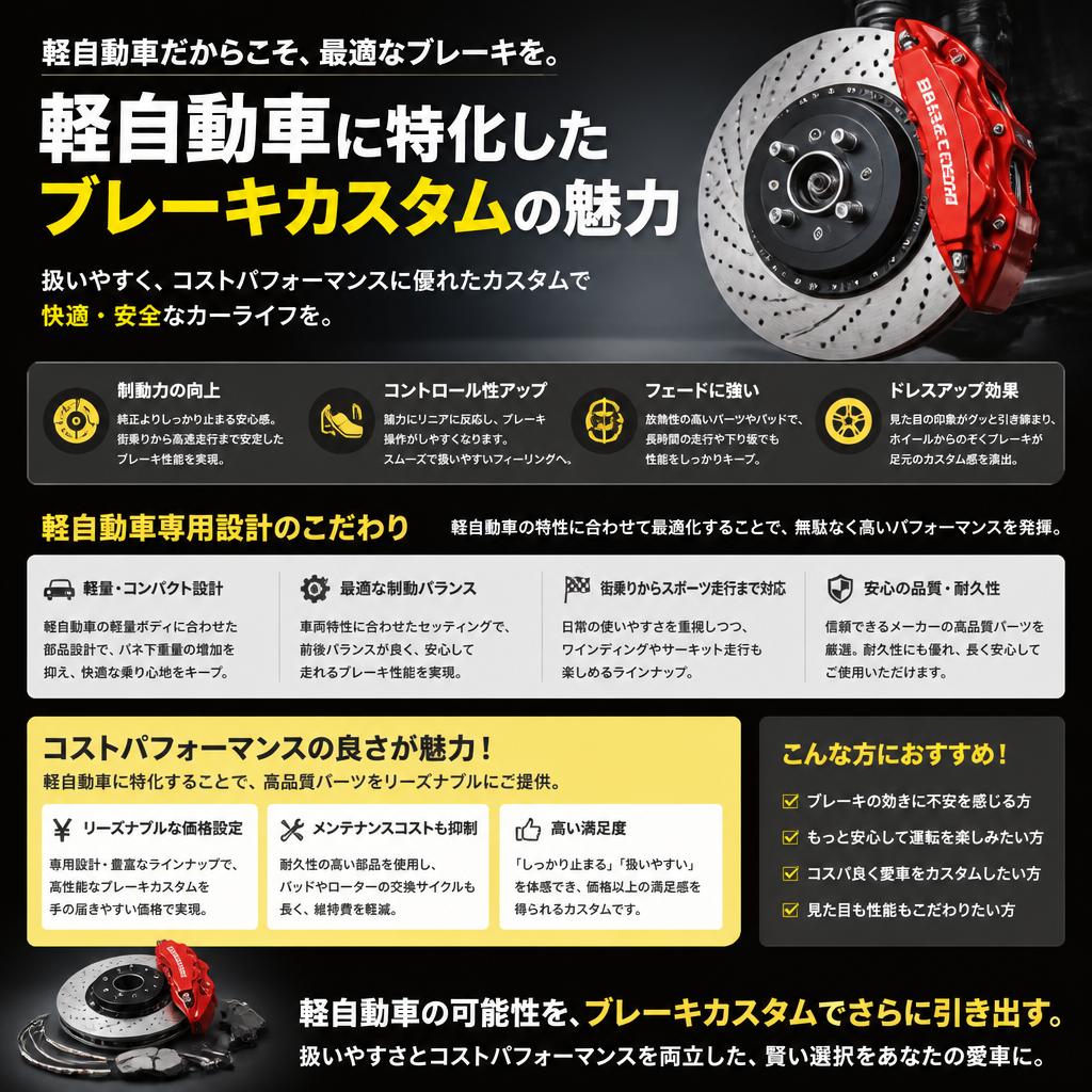 軽自動車のためのブレーキカスタム