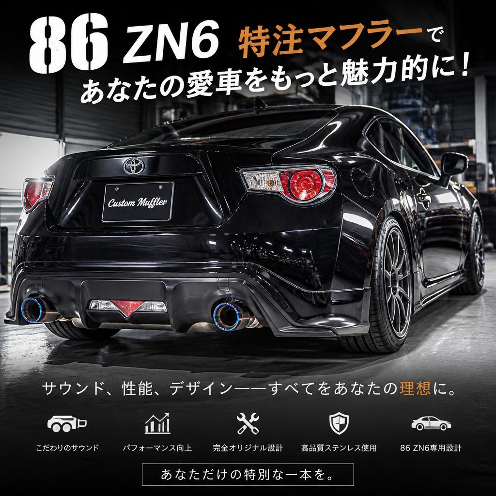 86 ZN6特注マフラーであなたの愛車をもっと魅力的に！